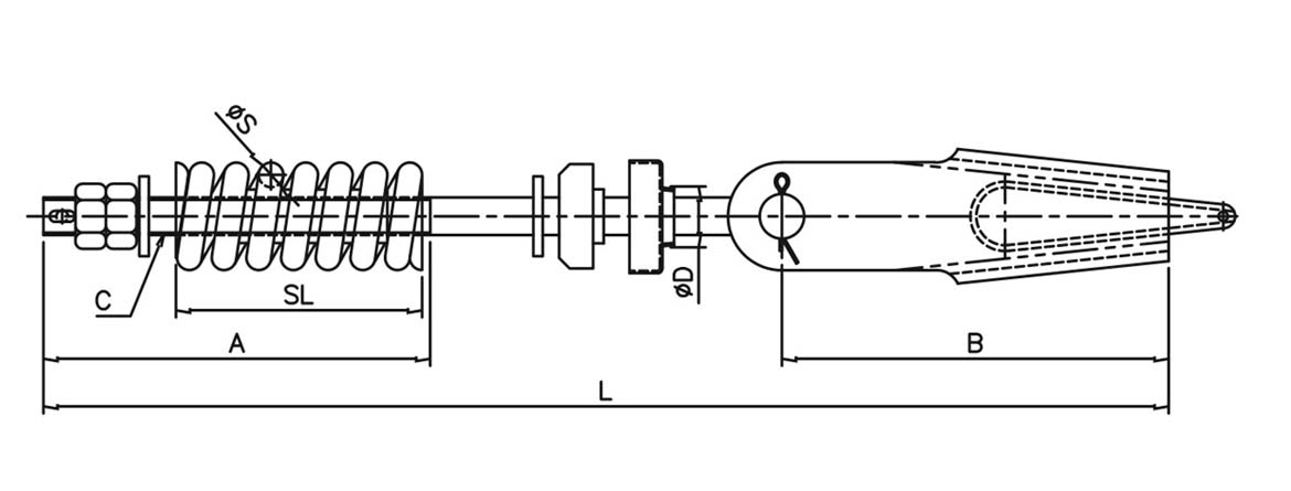 楔式ロープ止金具